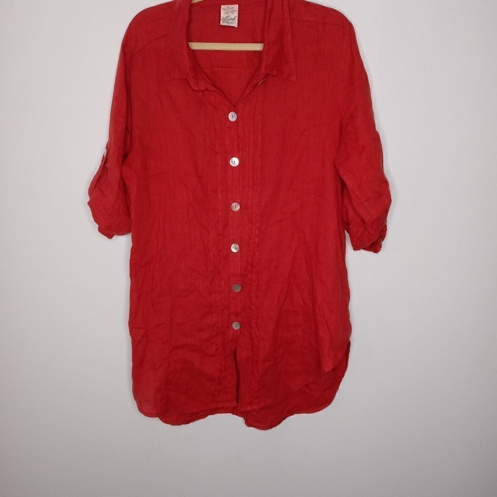 Match point linen button down tops size small